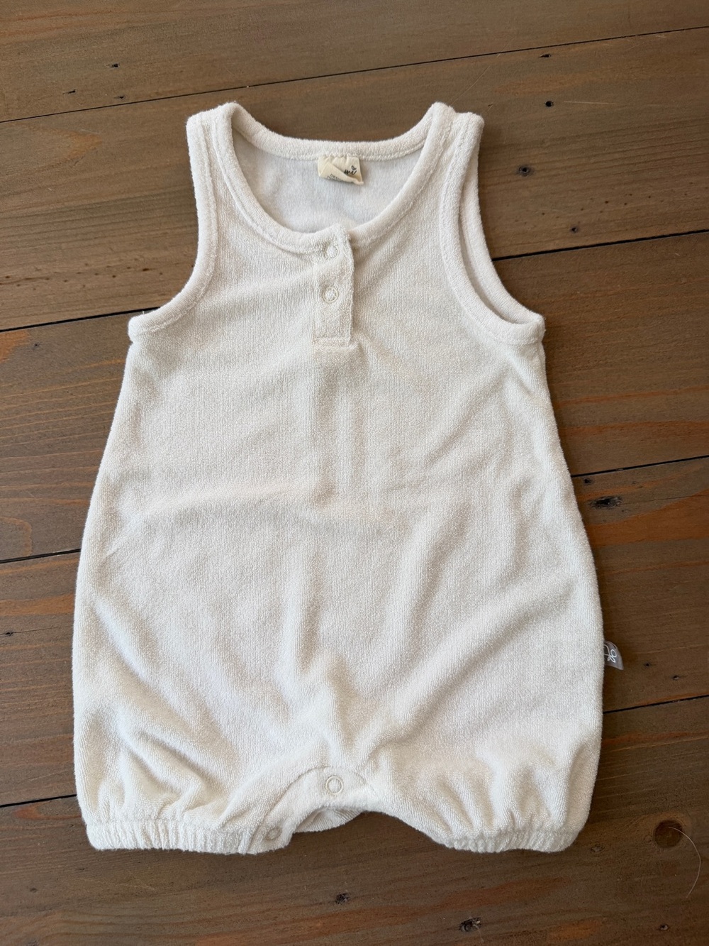 Goumi Cream Terry Cotton Baby Romper - 3-6 Months